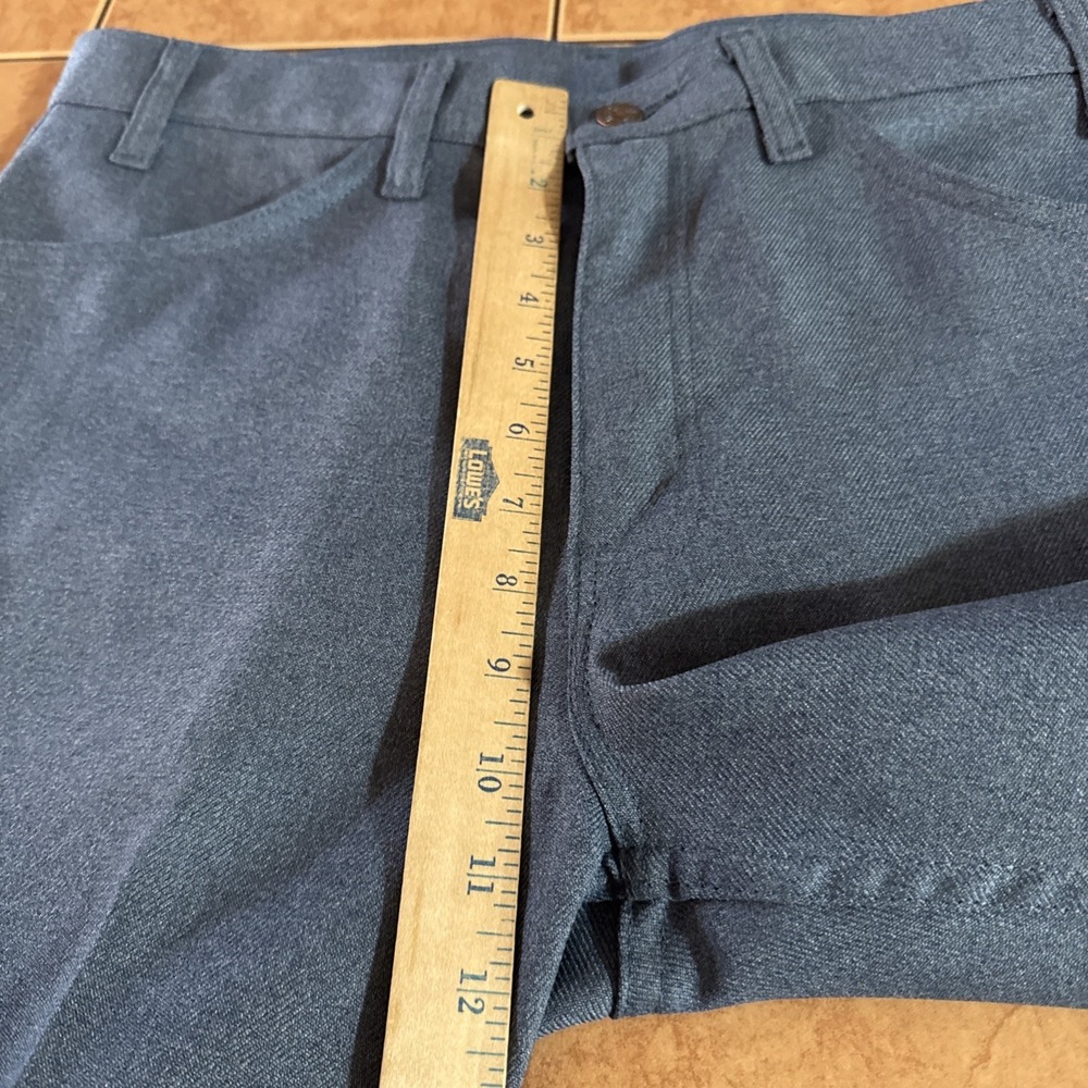 Men's Vintage Levi's 517 Blue Polyester Dress Pants 34 X 29 USA Made Gold Tag - Picture 8 of 10